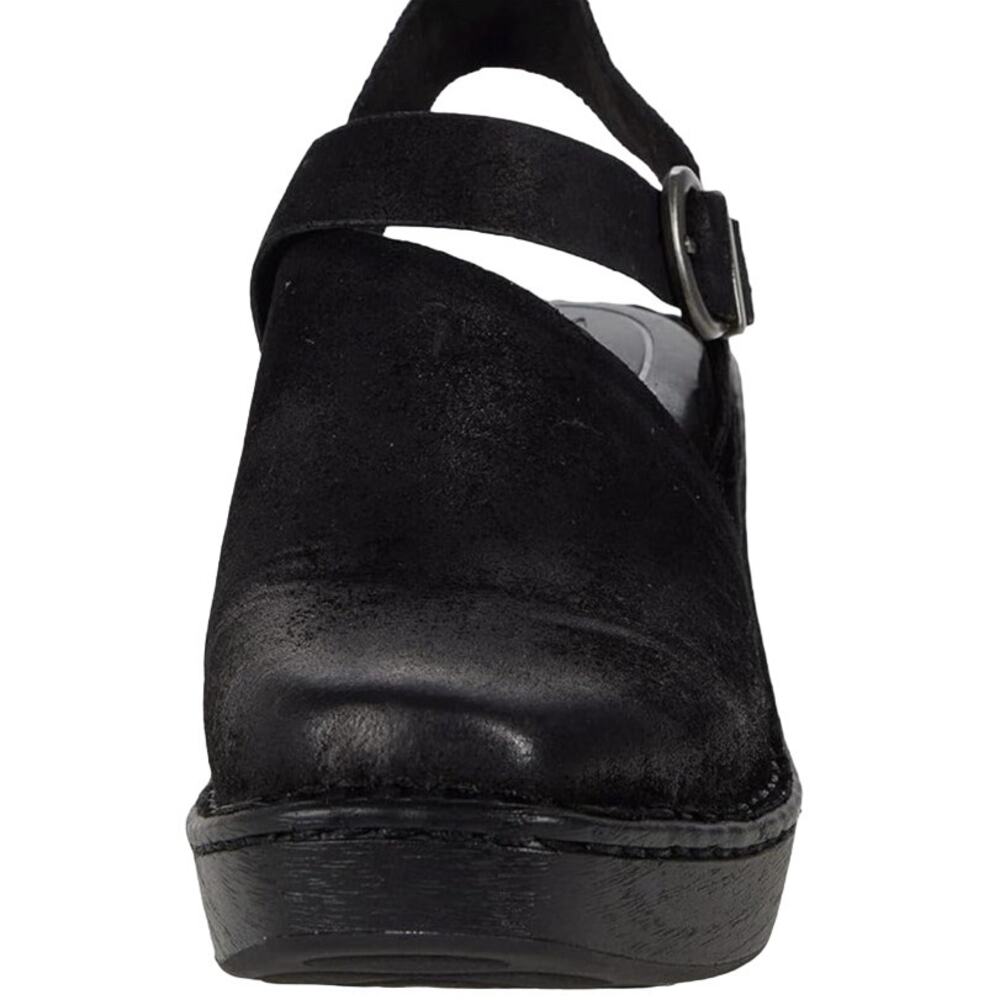 Born Women's Devlyn Black Distressed Suede Platform Boho Chic Clogs Size 9M - Picture 2 of 11